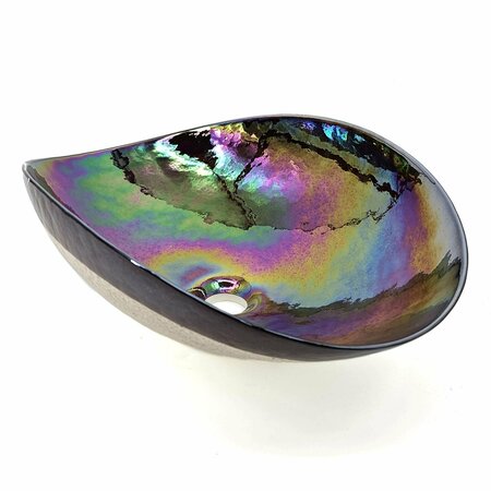 Ruvati 19 inch Murano Glass Art Vessel Seashell Decorative Pattern Bathroom Sink Chestnut Brown RVB3057